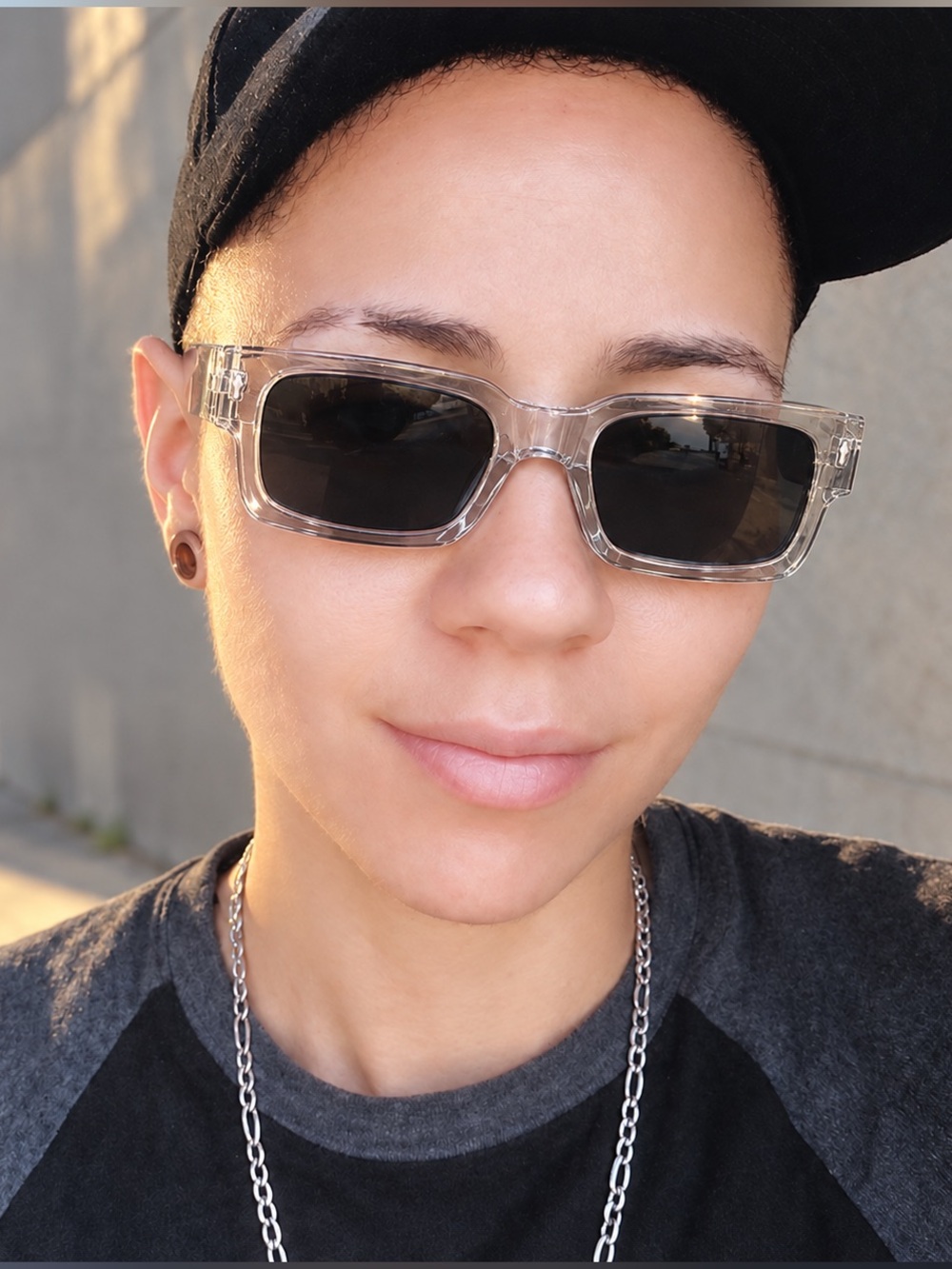 New Clear Chunky Frame Rectangle Sunglasses – Unisex
